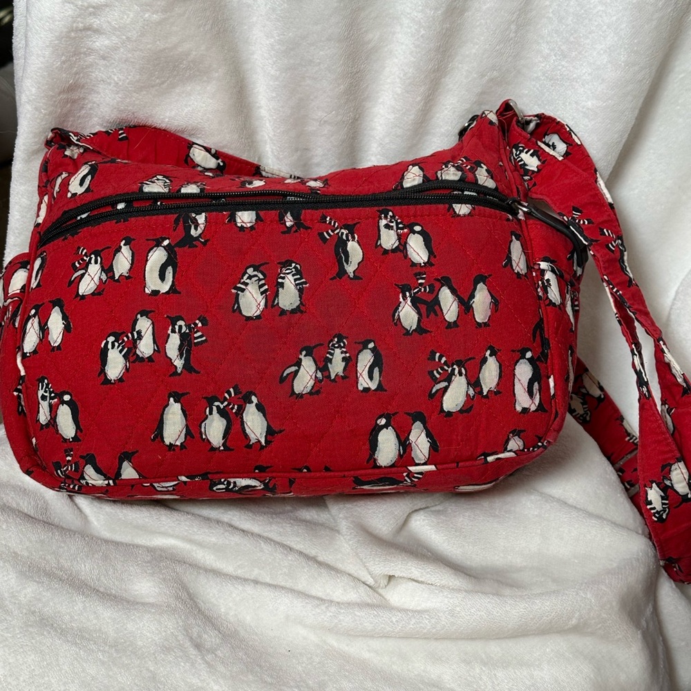 Vera Bradley Red Penguin Print Bag - Picture 2 of 3